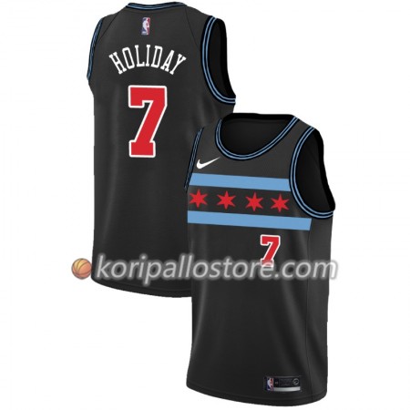 Chicago Bulls Justin Holiday 7 2018-19 Nike City Edition Musta Miesten Pelipaidat Swingman 